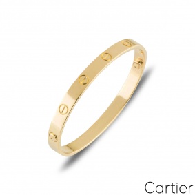 Cartier Yellow Gold Plain Love Bracelet Size 16 B6035516